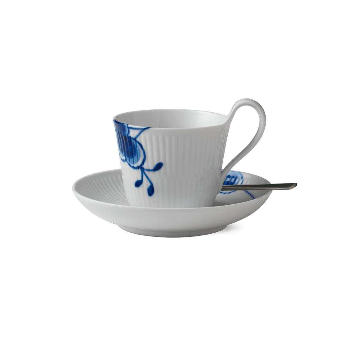 Royal Copenhagen Blue Mluted Mega Cup s talířem, 25 Cl