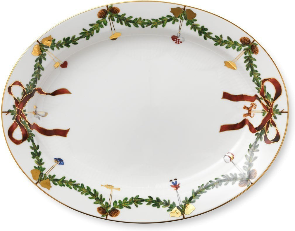 Royal Copenhagen Star Spemated Christmas Plate Oval