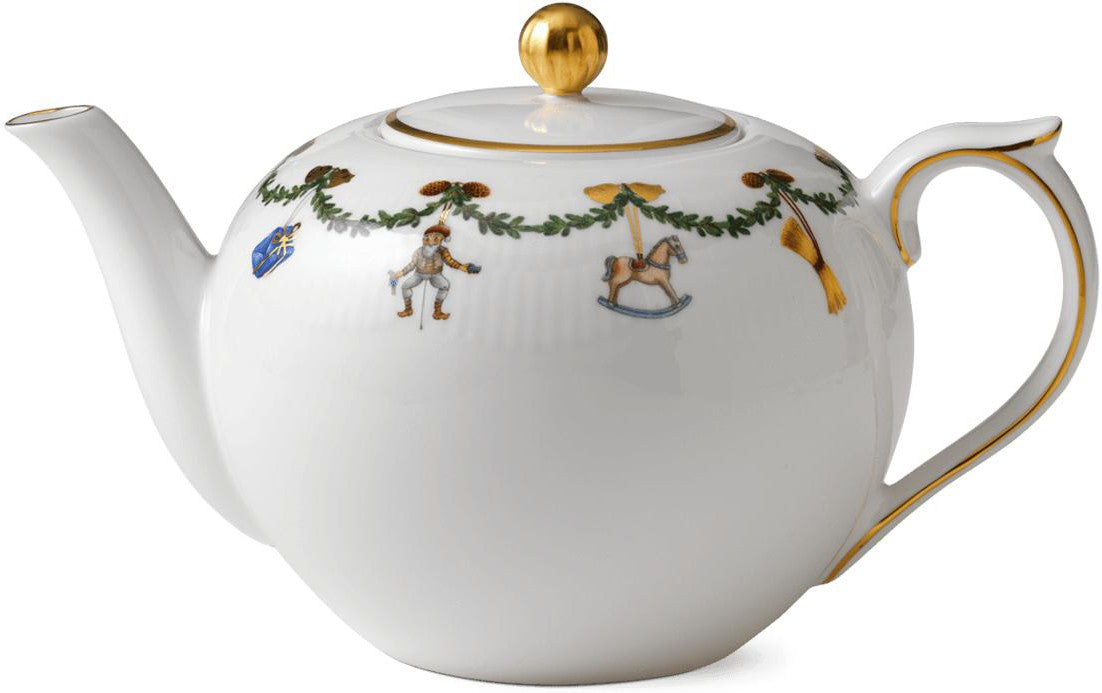 Royal Copenhagen Star Spemated Christmas Teapot