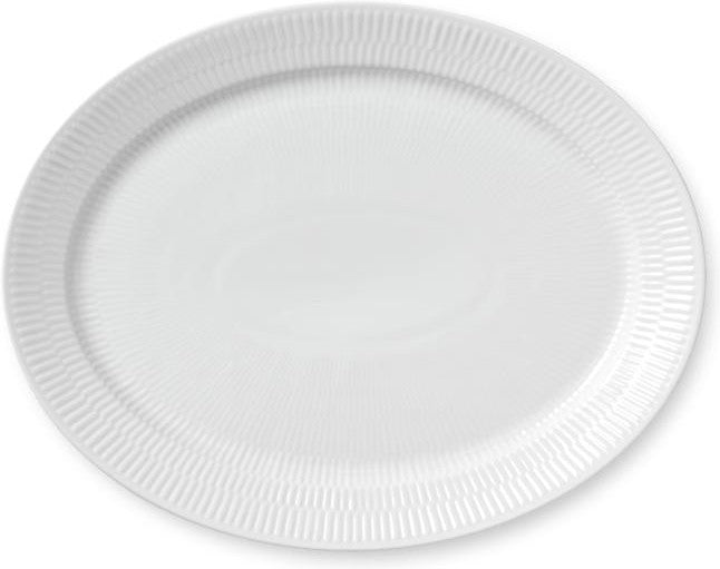 Royal Copenhagen White Pluted Plate, 33 cm