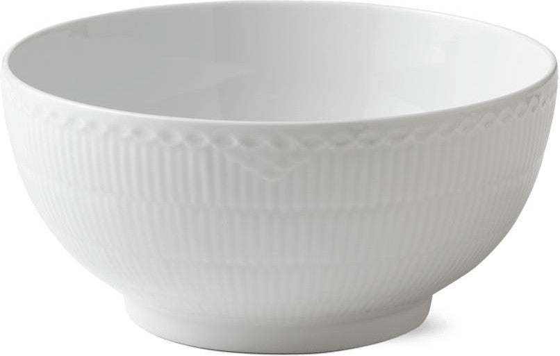 Royal Copenhagen White Plated Half Lace Bowl, 310cl