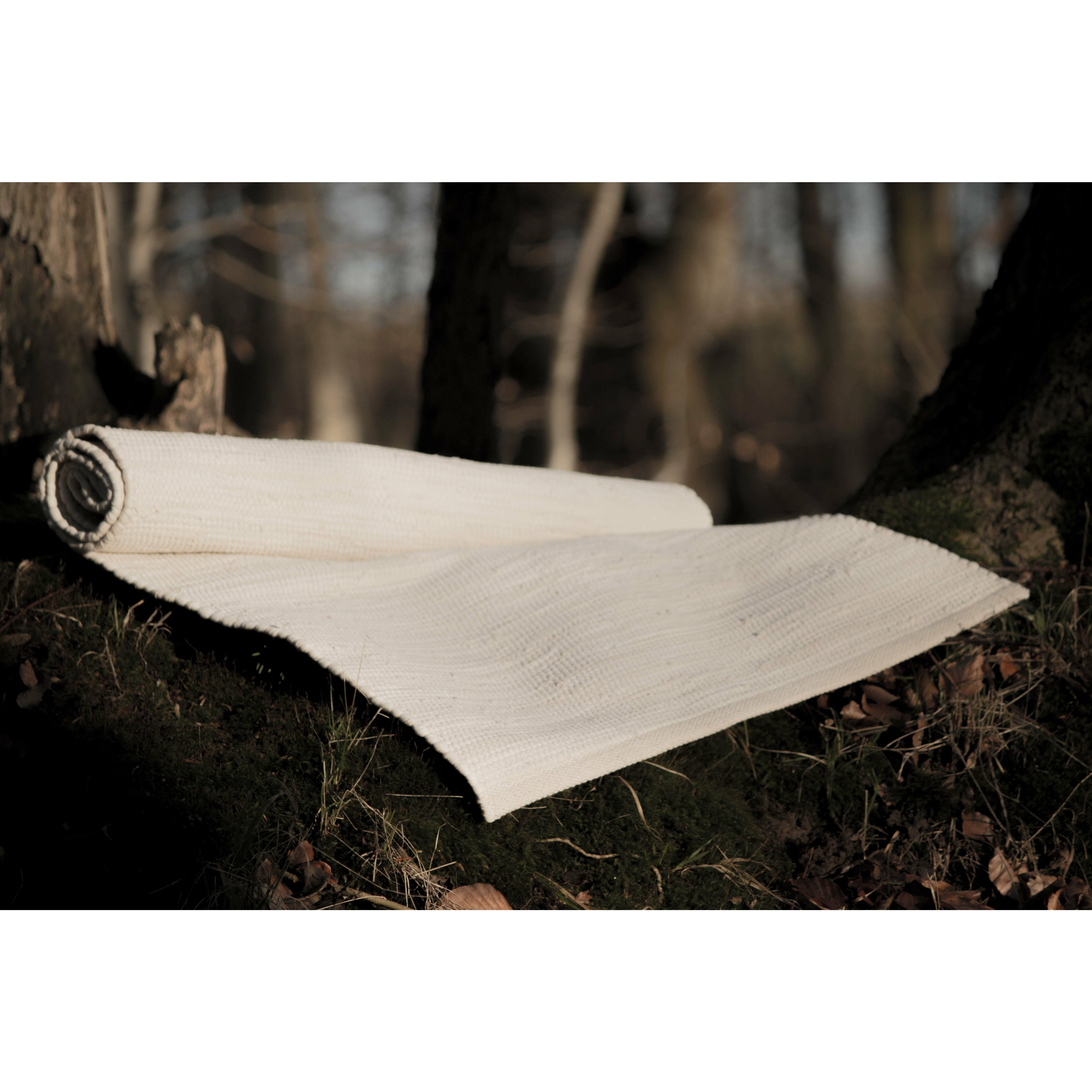 Koberec pevný bavlna koberec pouštní bílá, 65 x 135 cm
