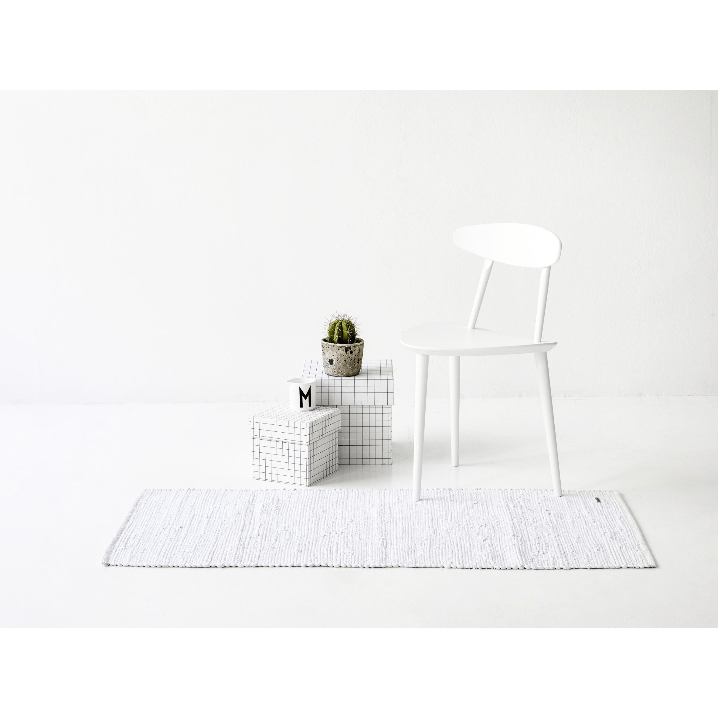Koberec pevný bavlněný koberec bílý, 170 x 240 cm