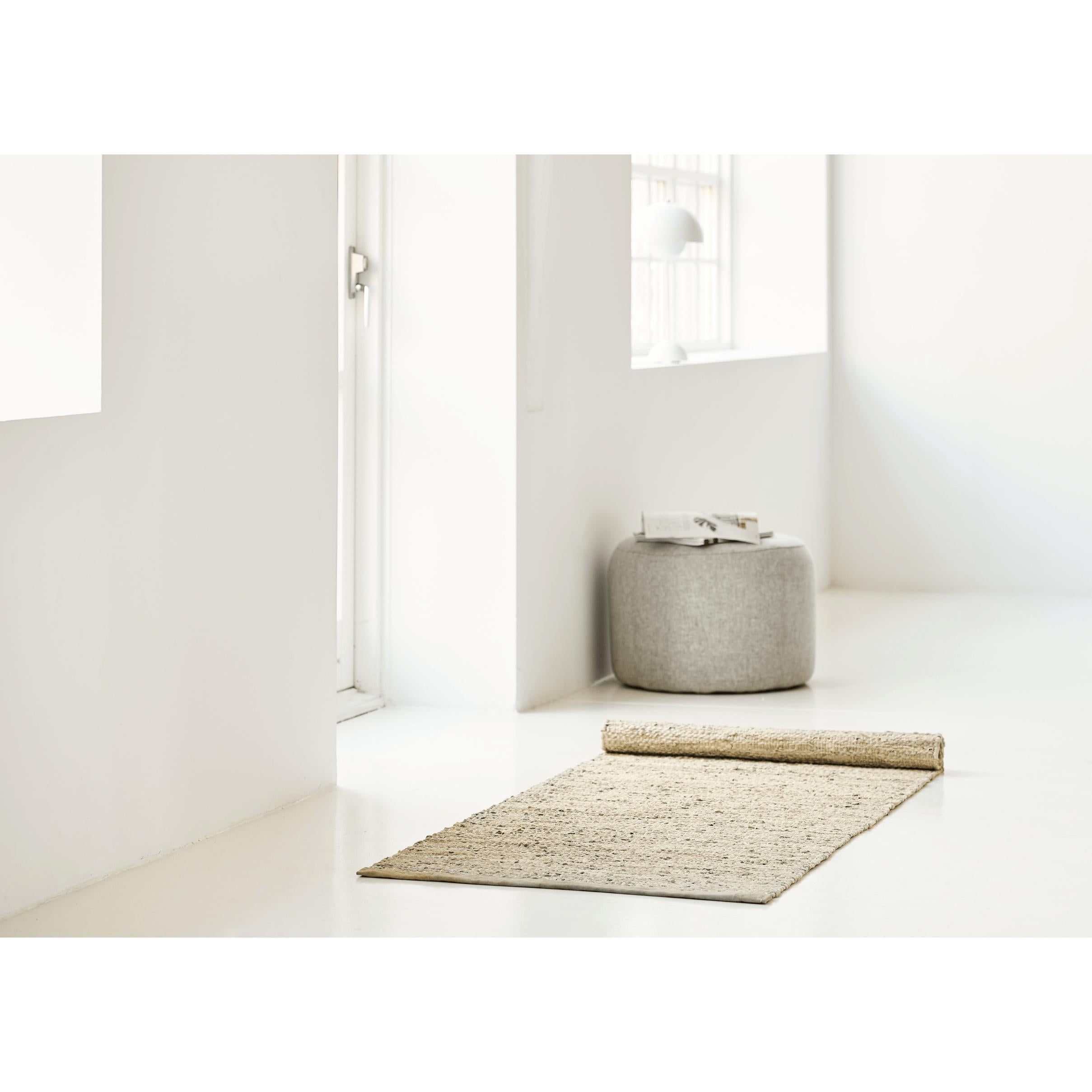 Koberec pevné kožené koberec béžové, 65 x 135 cm