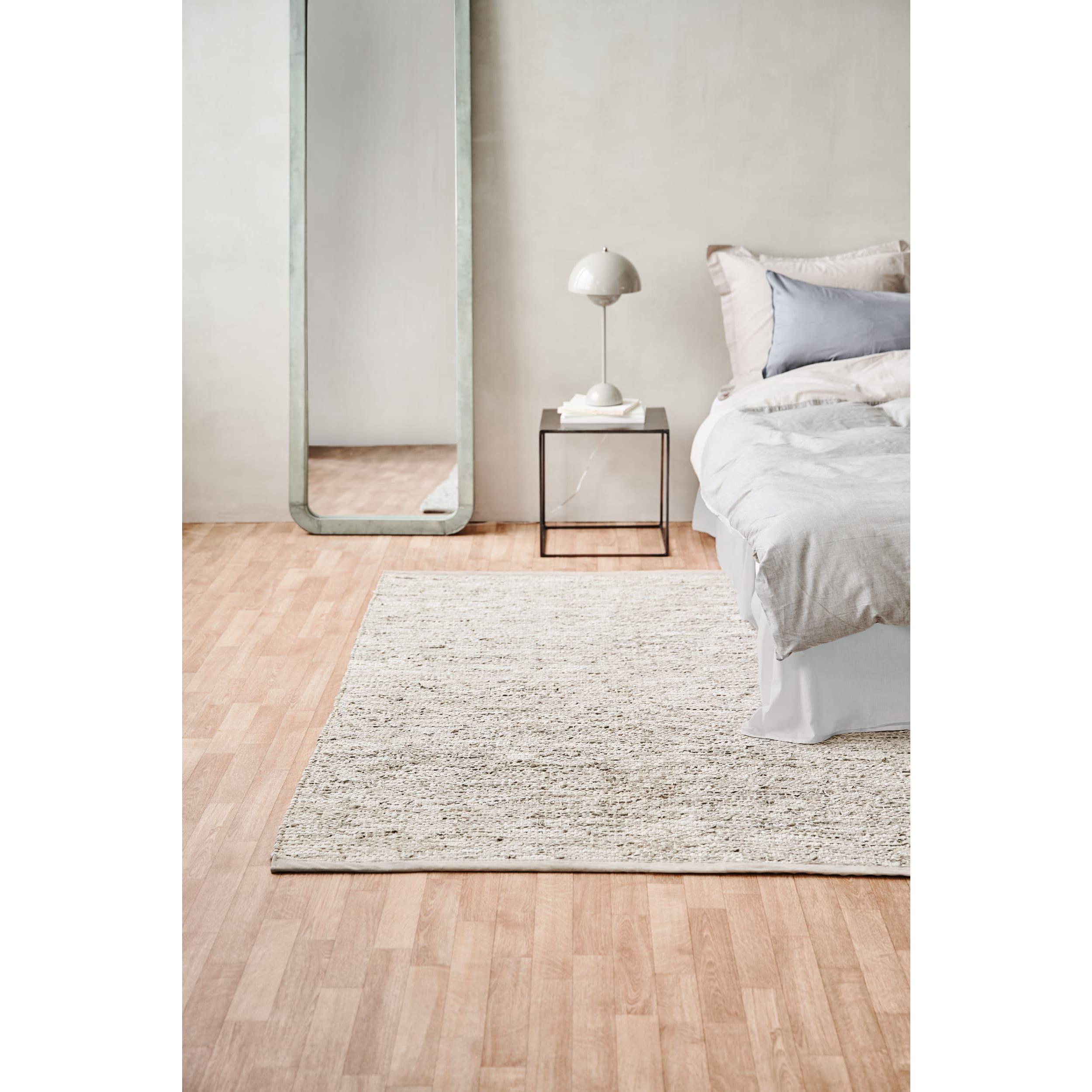 Koberec pevné kožené koberec béžové, 75 x 200 cm