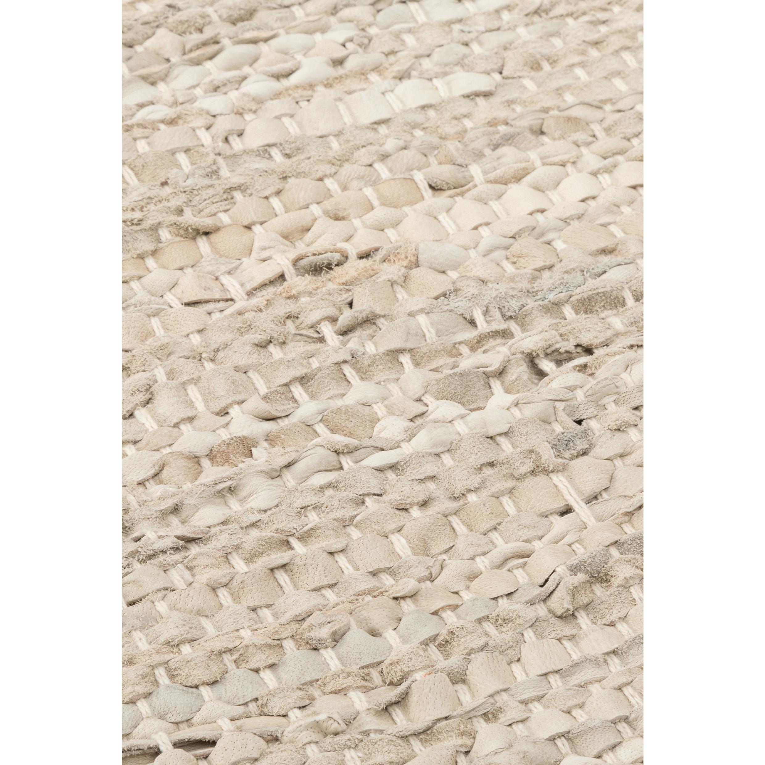 Koberec pevné kožené koberec béžové, 75 x 200 cm