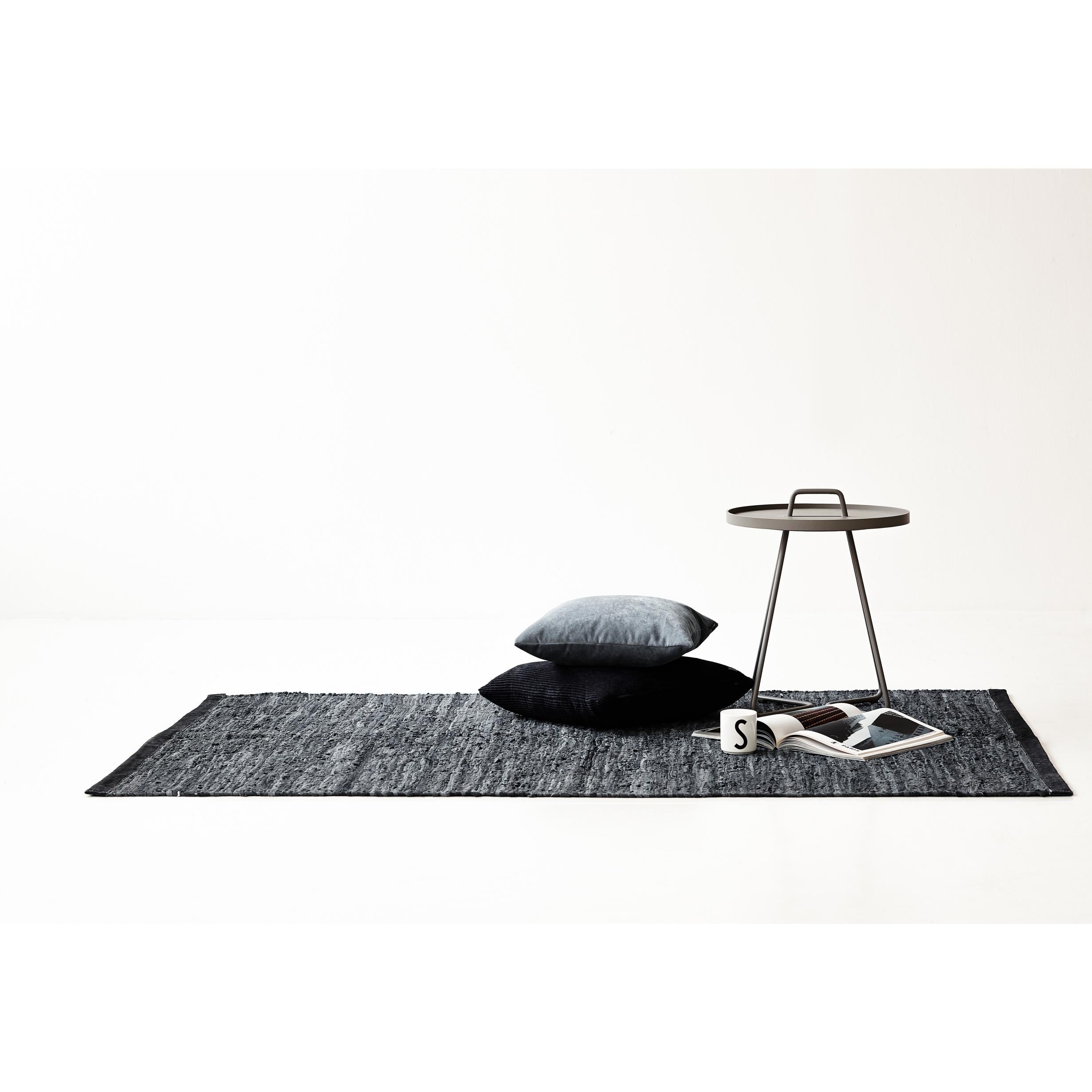 Koberec s pevný kožený koberec tmavě šedá, 65 x 135 cm