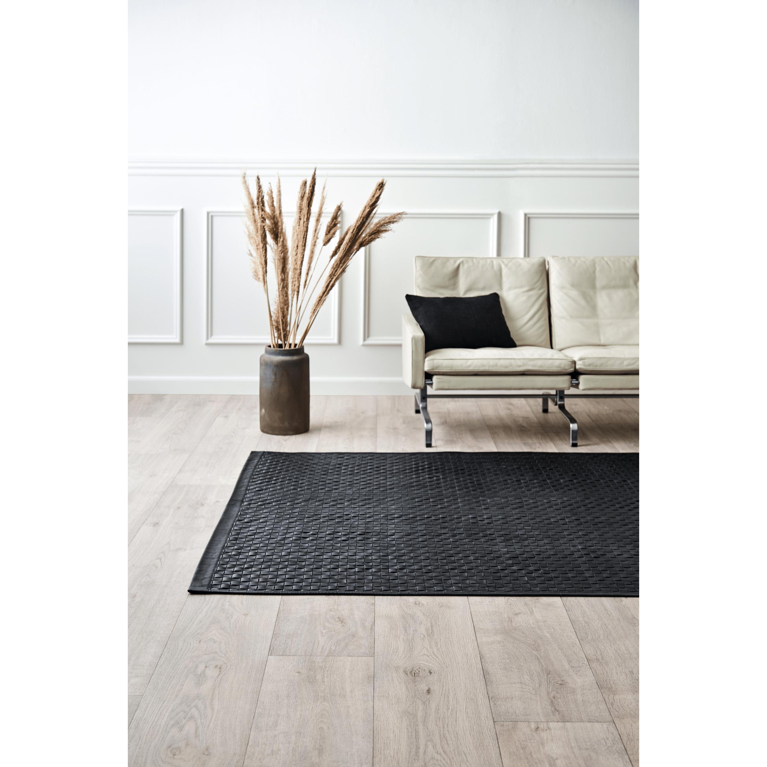 Koberec pevnou toskánskou koberec černé, 65 x 135 cm