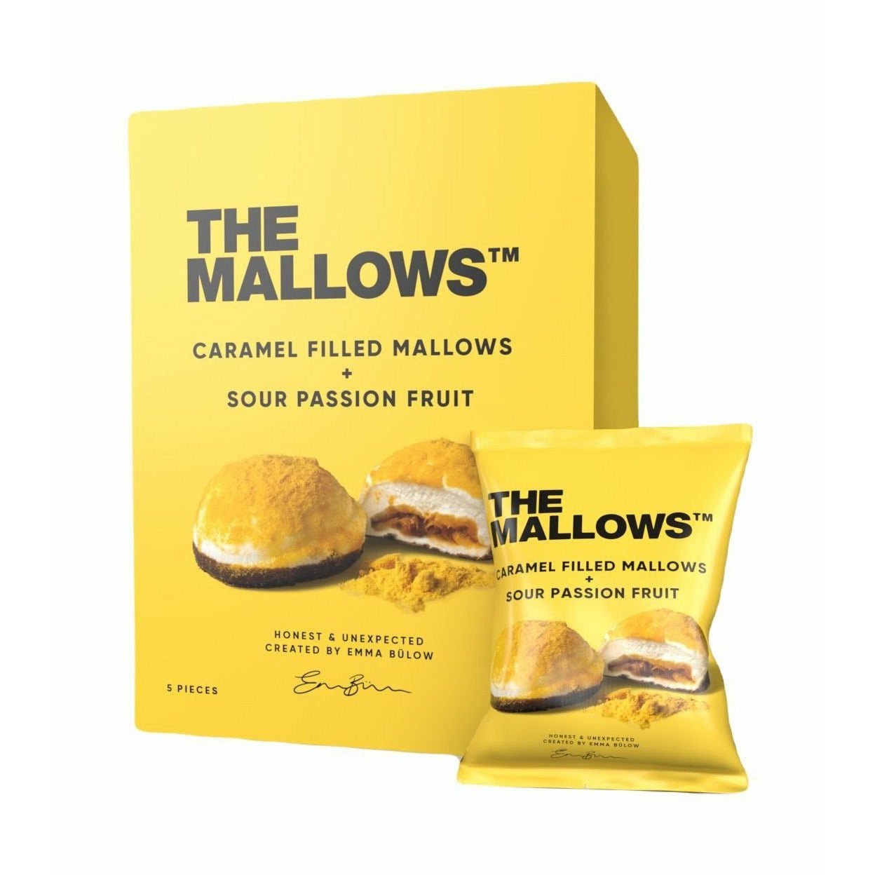The Mallows Marshmallows s karamelem plnění kyselého ovoce, 55g