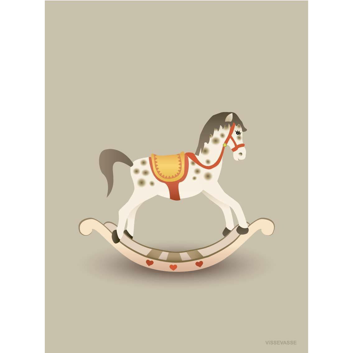 Vissevase houpací koně plakát 30 x40 cm, písečná hnědá