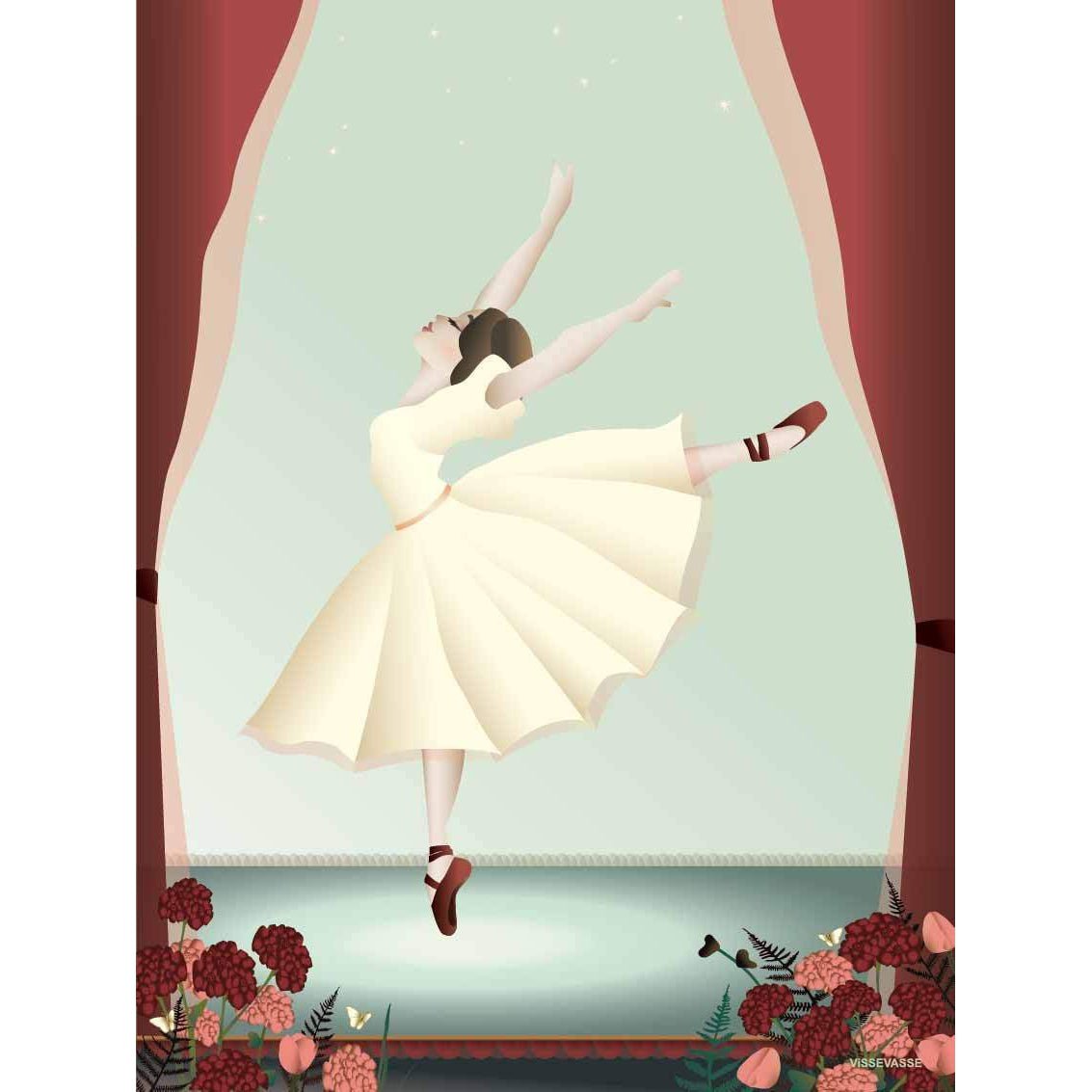 Vissevasse Ballerina plakát, 15 x21 cm