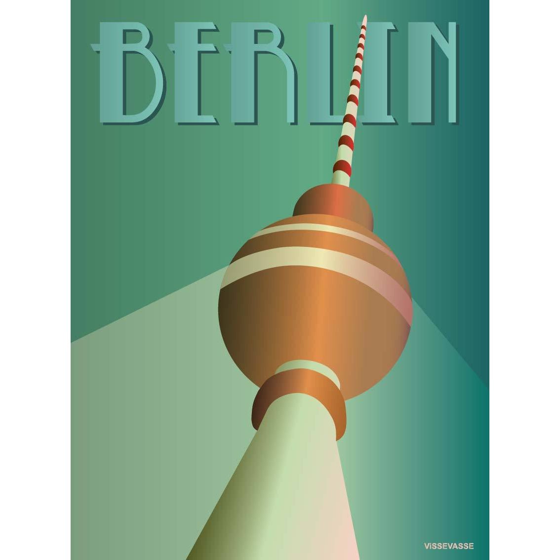 Vissevasse Berlin TV Tower plakát, 15 x21 cm