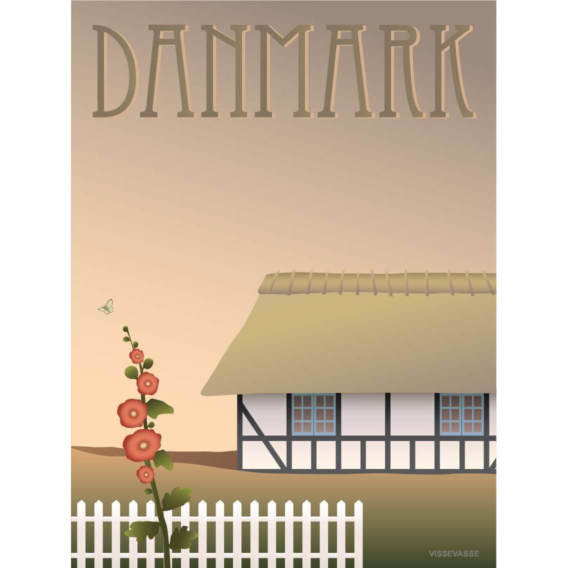 Vissevasse Dánsko Farmhouse plakát, 15 x21 cm