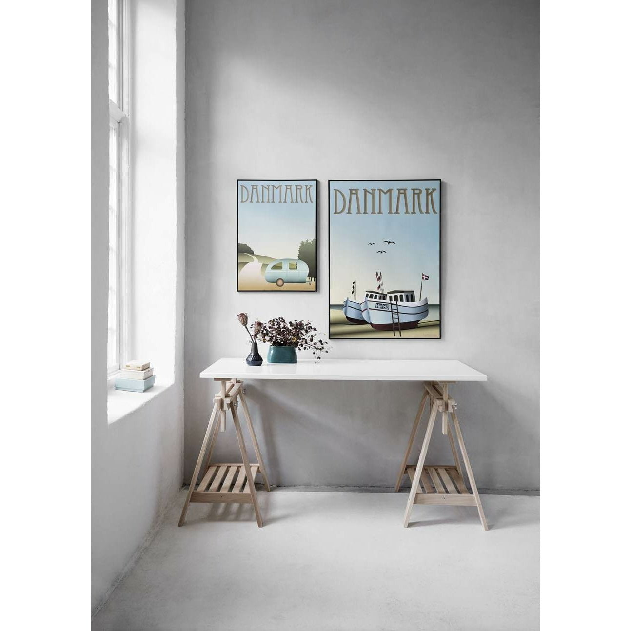 Vissevasse Dánsko plakát rybářských lodí, 30 x40 cm