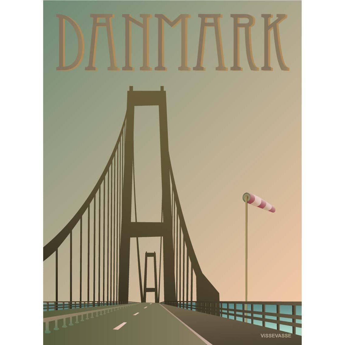 Vissevasse Dánsko Storebælts Bridge plakát, 15 x21 cm