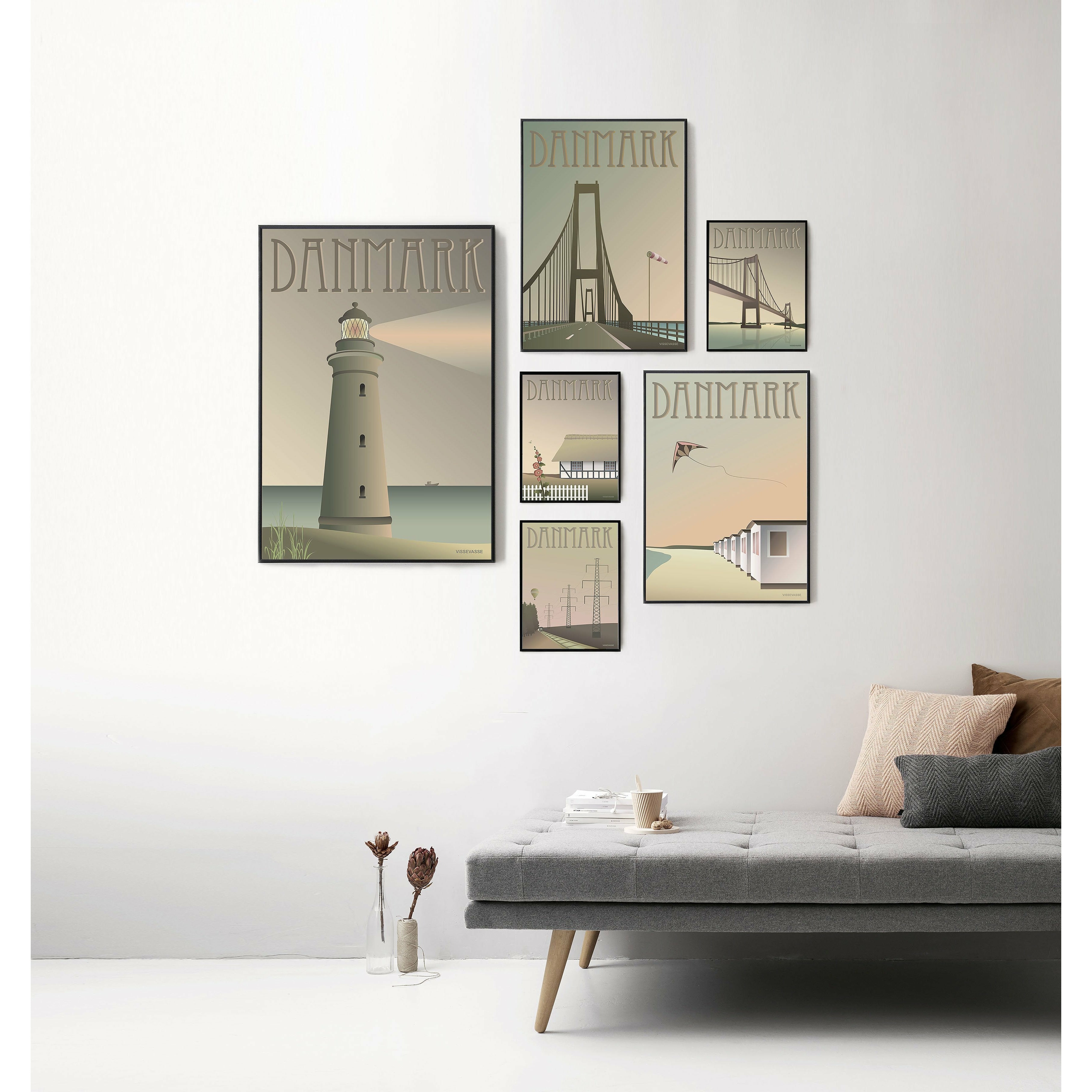 Vissevasse Dánsko Storebælts Bridge plakát, 30 x40 cm