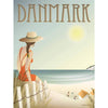 Vissevasse Dánsko plážový plakát, 15 x21 cm