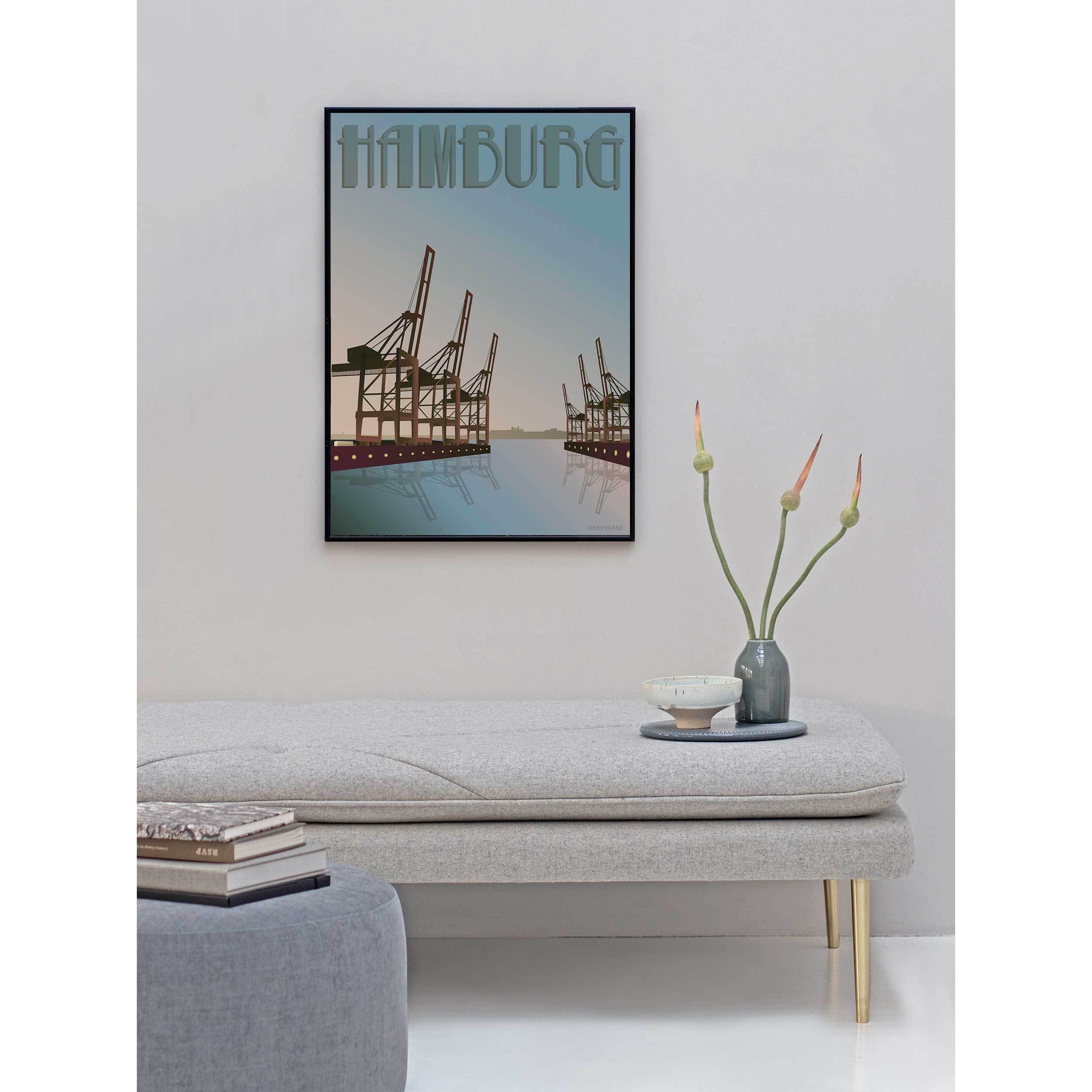 Vissevasse Hamburg Cranes plakát, 15 x21 cm