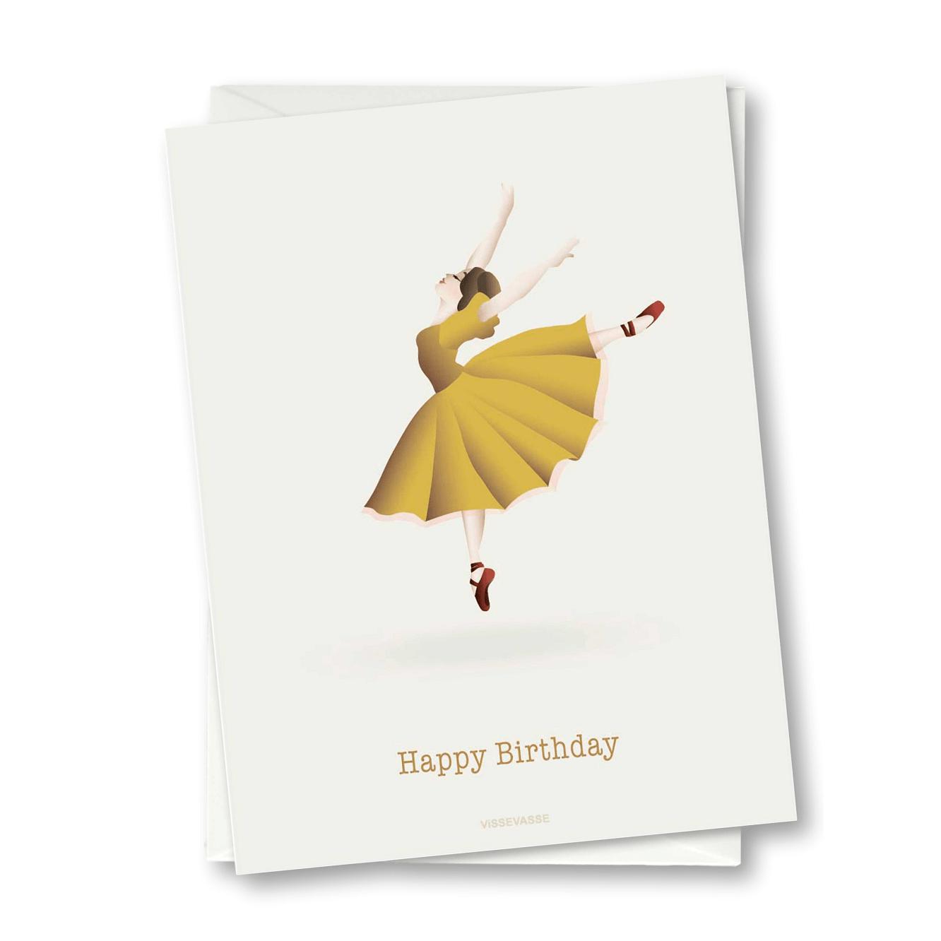 Vissevasse Všechno nejlepší k narozeninám Ballerina Blonging Card, 10,5x15cm