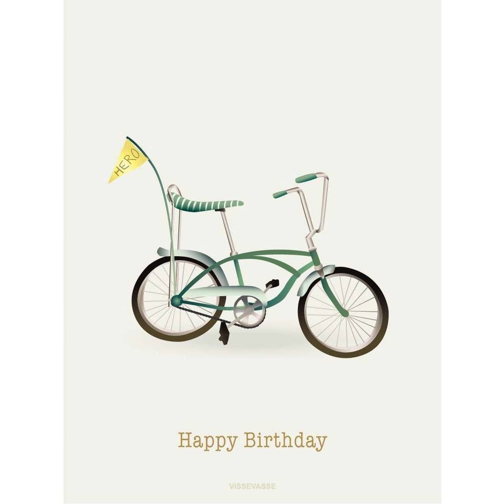 VisSevasse Všechno nejlepší k narozeninám na kole na kole, 10,5x15cm