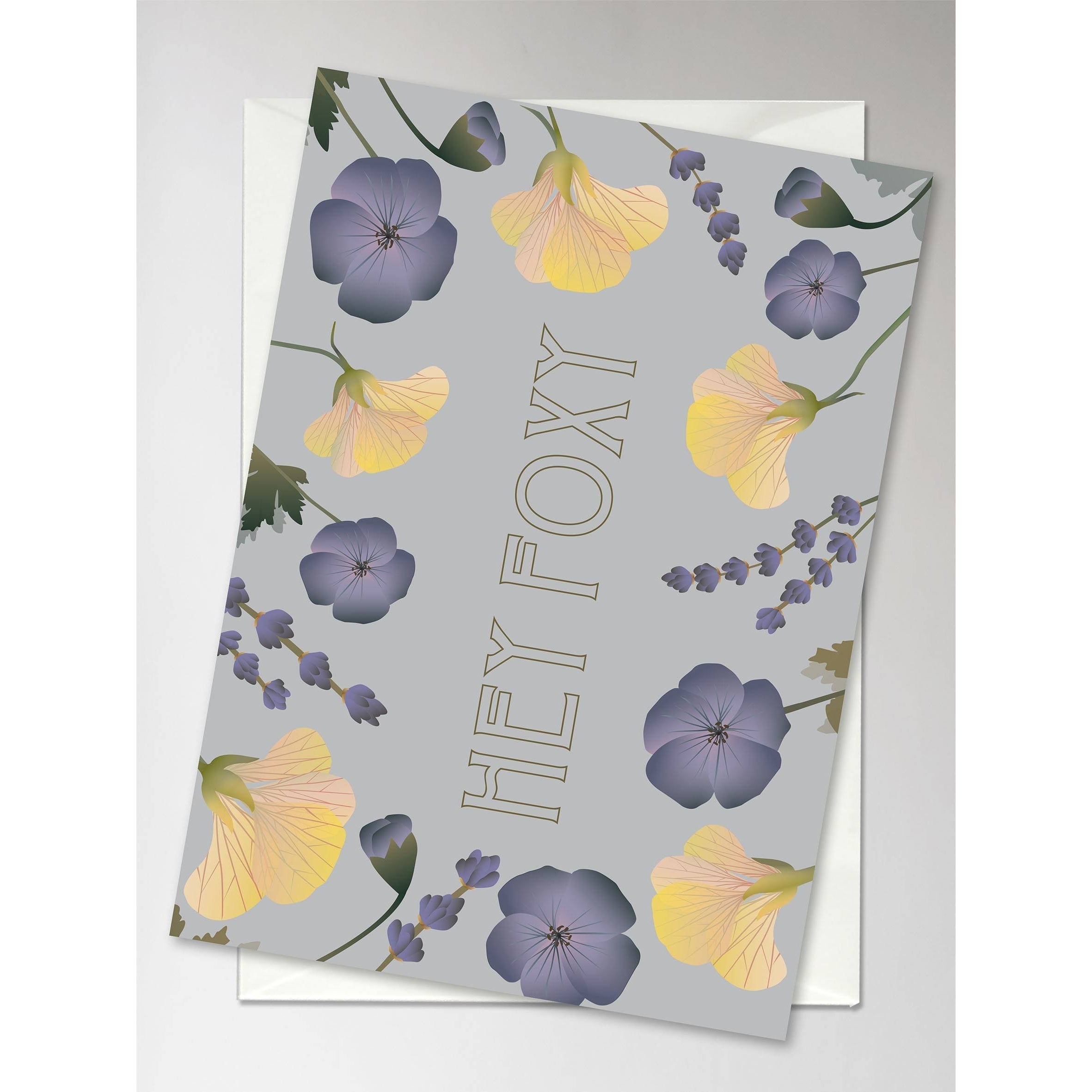 Vissevasse Hey Foxy Flower Bouquet Blonging Card, 10,5x15cm