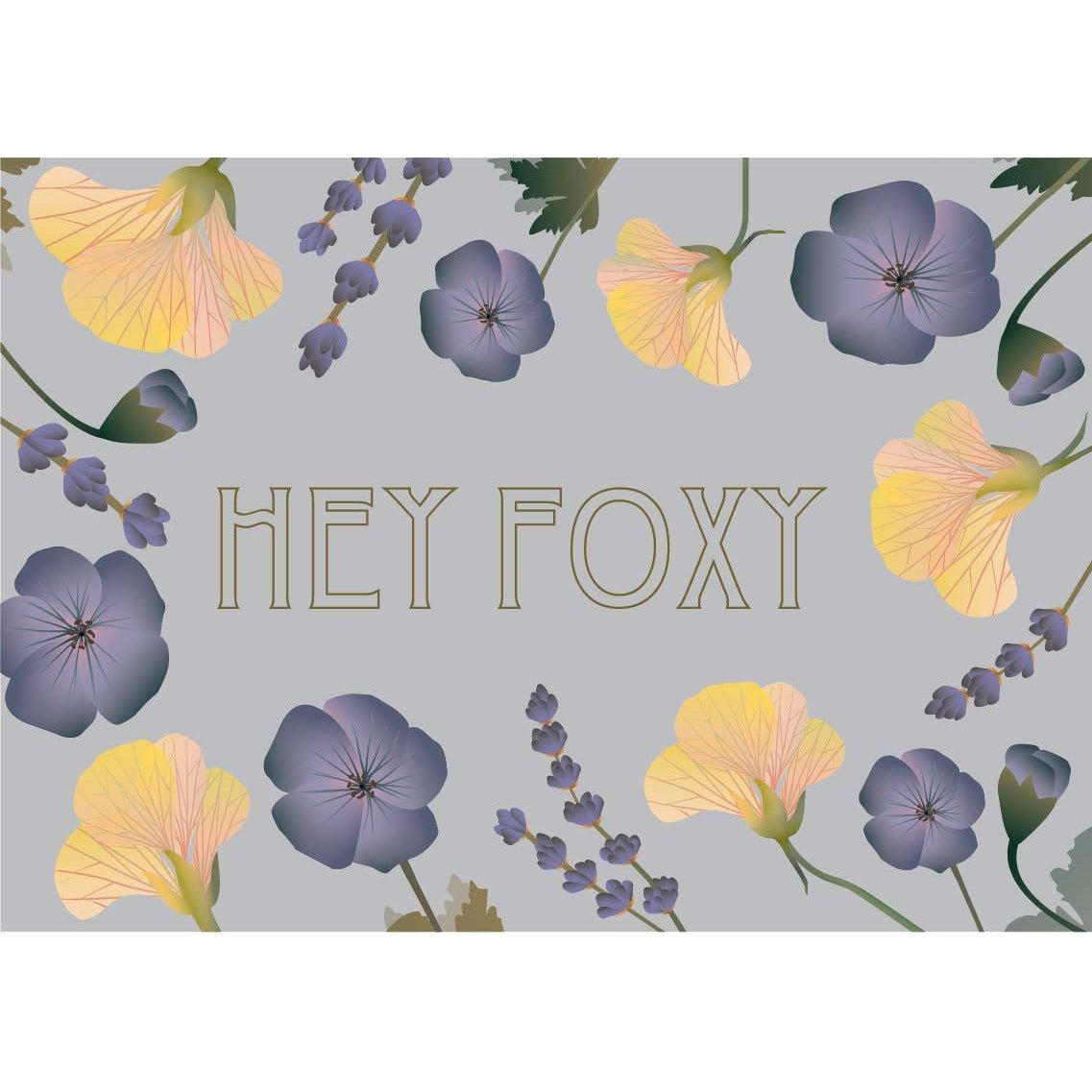 Vissevasse Hey Foxy Flower Bouquet Blonging Card, 10,5x15cm