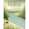 Vissevasse Norsko 'fjellet' plakát, 15x21 cm