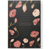 Vissevasse notebook s květinami, černá, střední