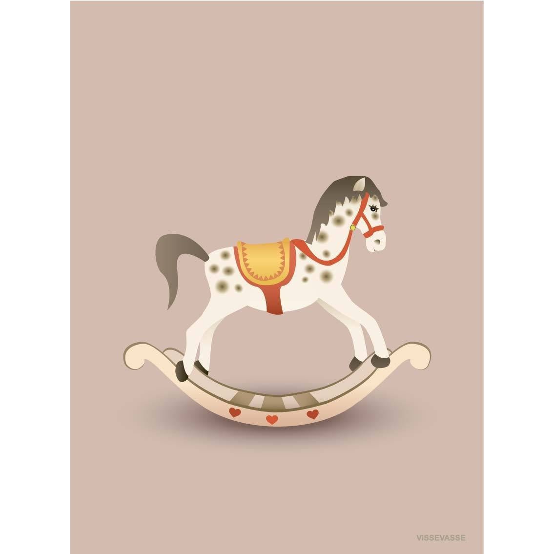 Vissevasse Plakát Horse Horse 15 x21 cm, růžový