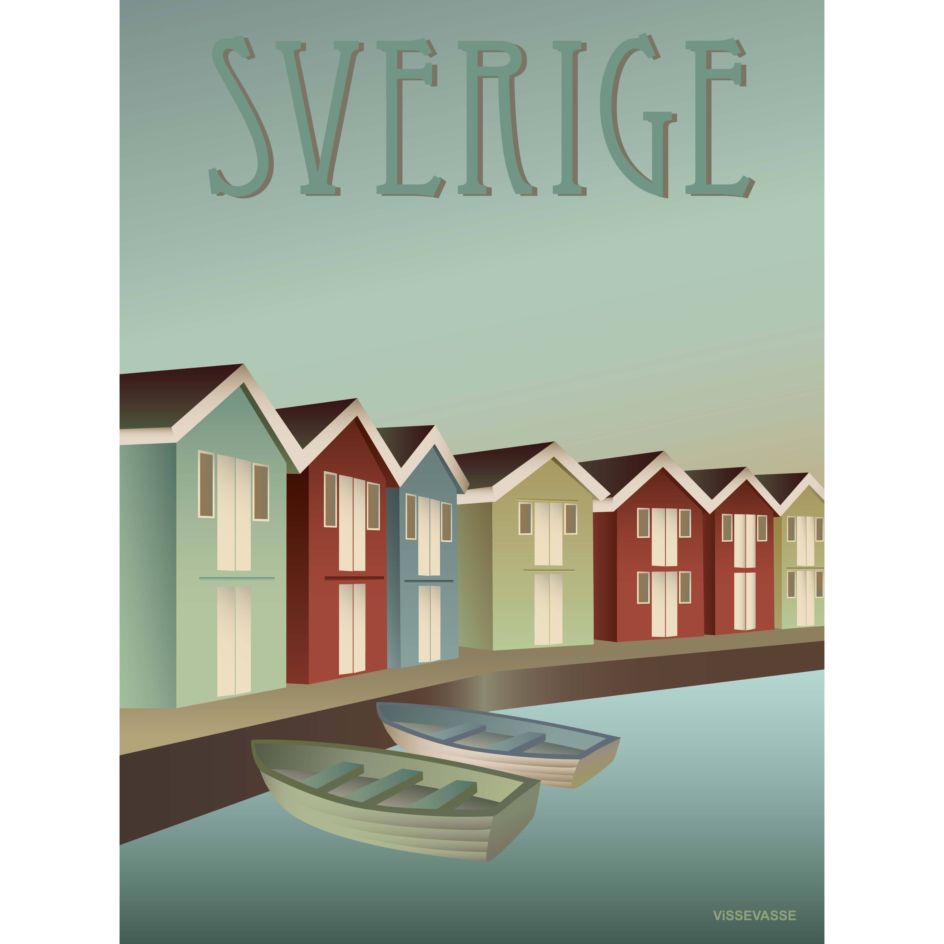Vissevasse Švédsko plakát souostroví, 15 x21 cm