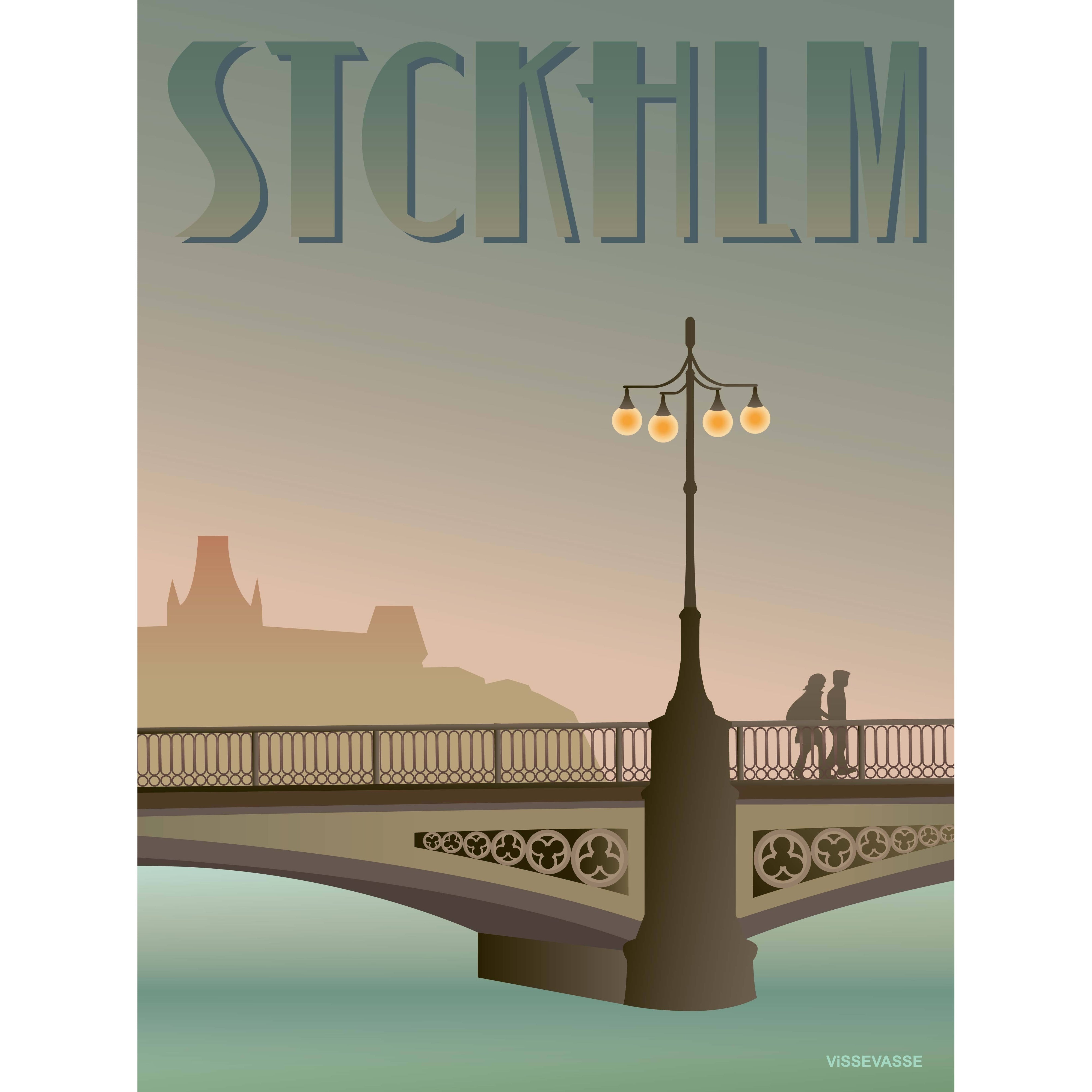 Vissevasse Stockholm Vasa Bridge plakát, 15 x21 cm