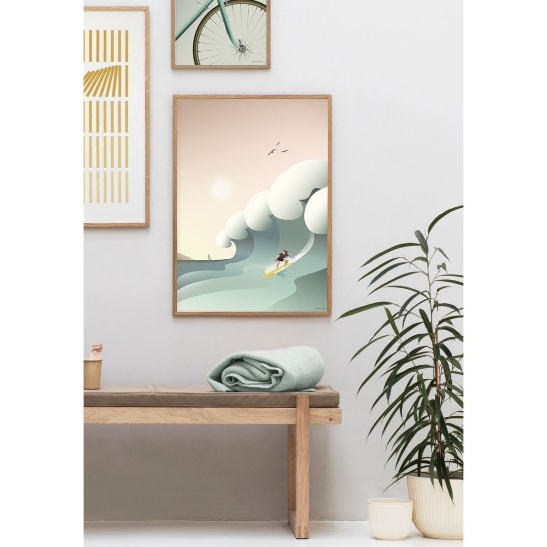 Vissevasse Surfer plakát, 15 x21 cm