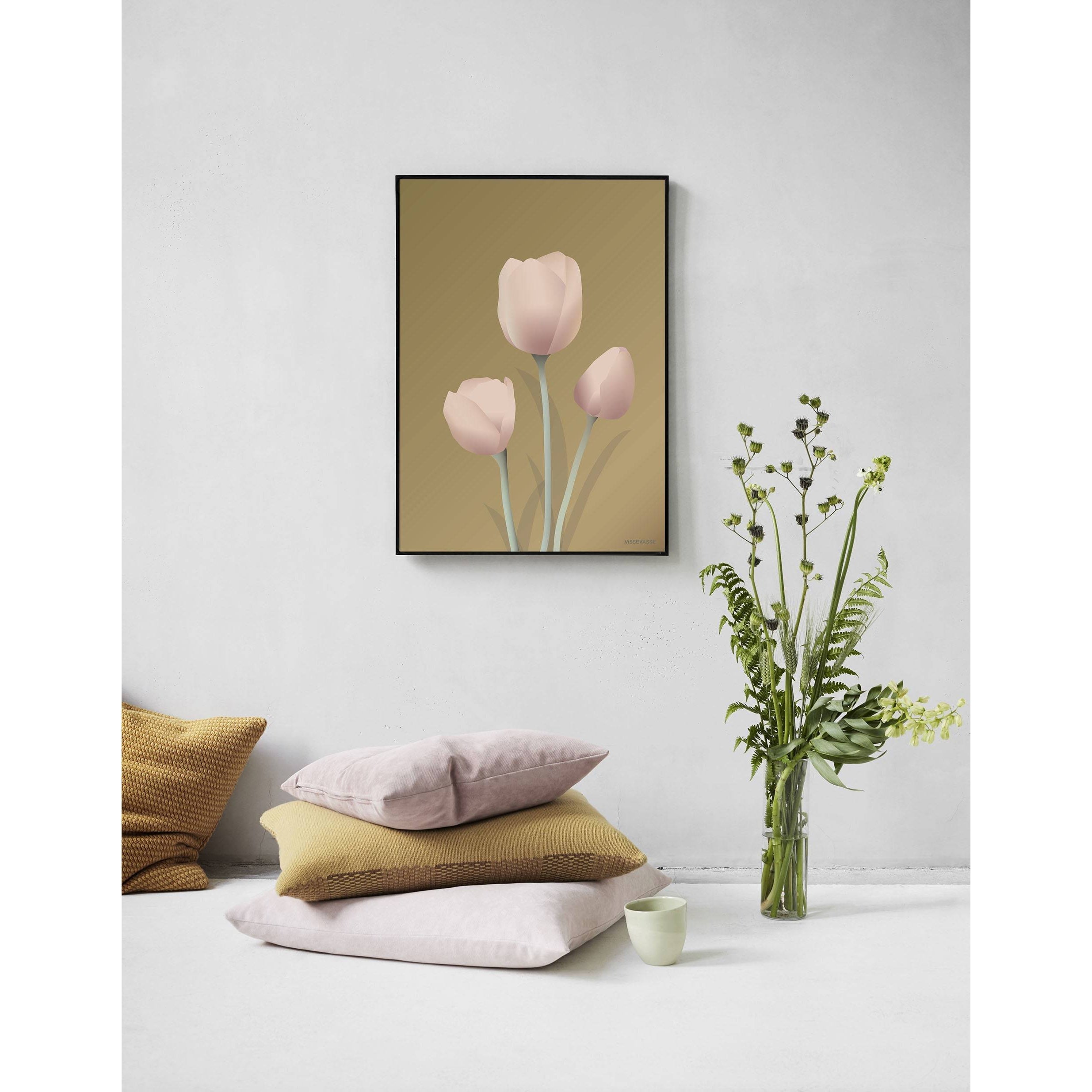 Vissevasse Tulip plakát 15 x21 cm, jantar