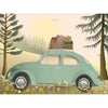 Vissevasse VW Beetle Green plakát, 15 x21 cm