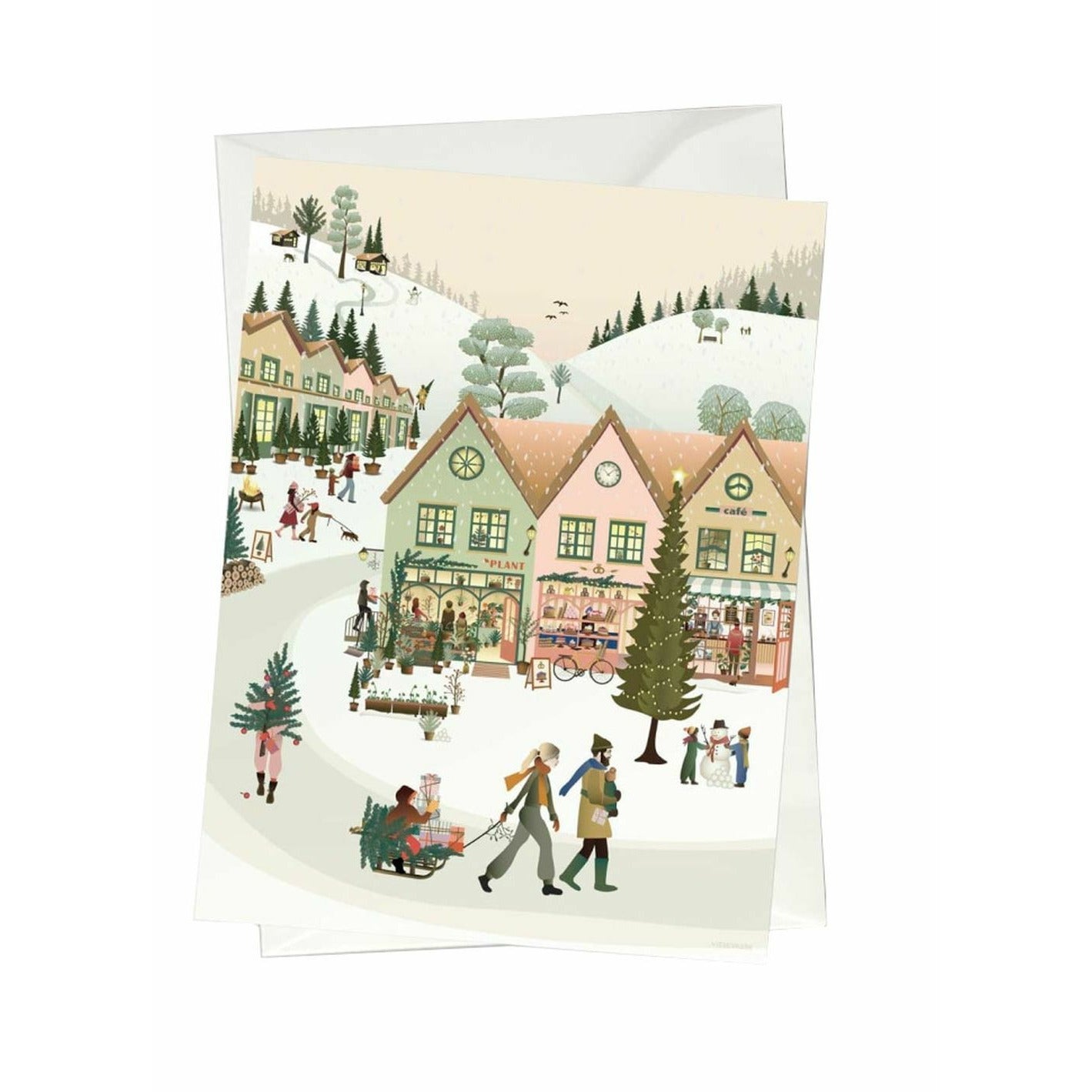 Vissevasse White Christmas Blonging Card, A6
