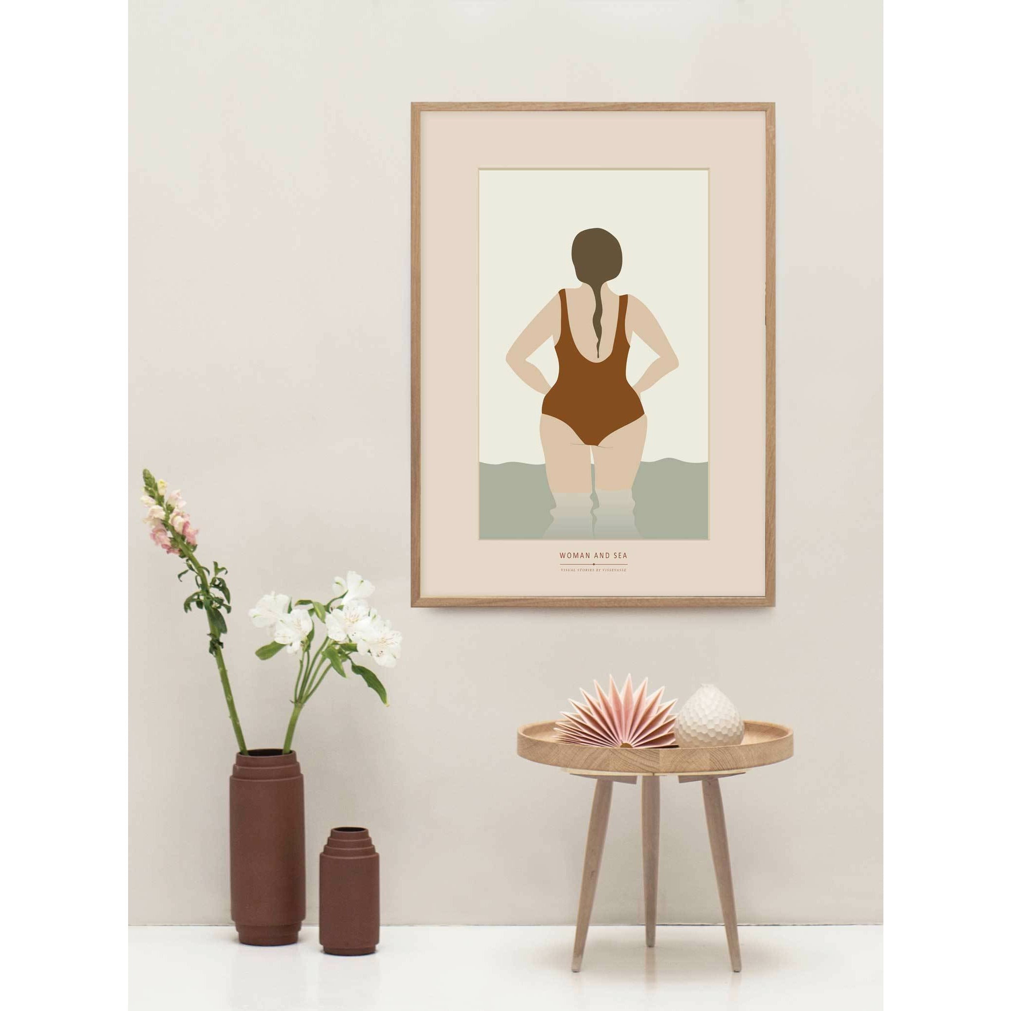 Vissevasse žena a mořský plakát, 50 x70 cm