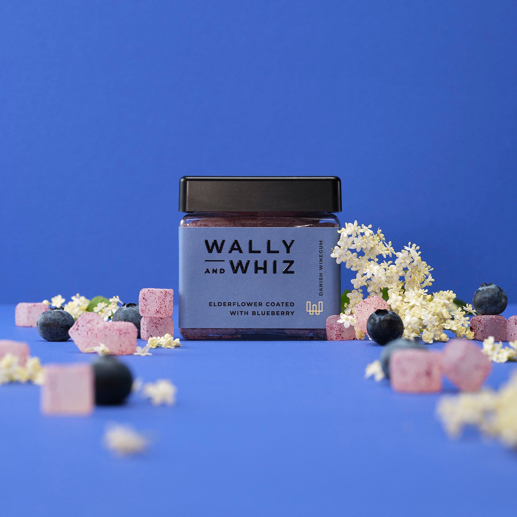 Wally a Whiz Wine Gum Cube, Elderflower s borůvkou, 140G