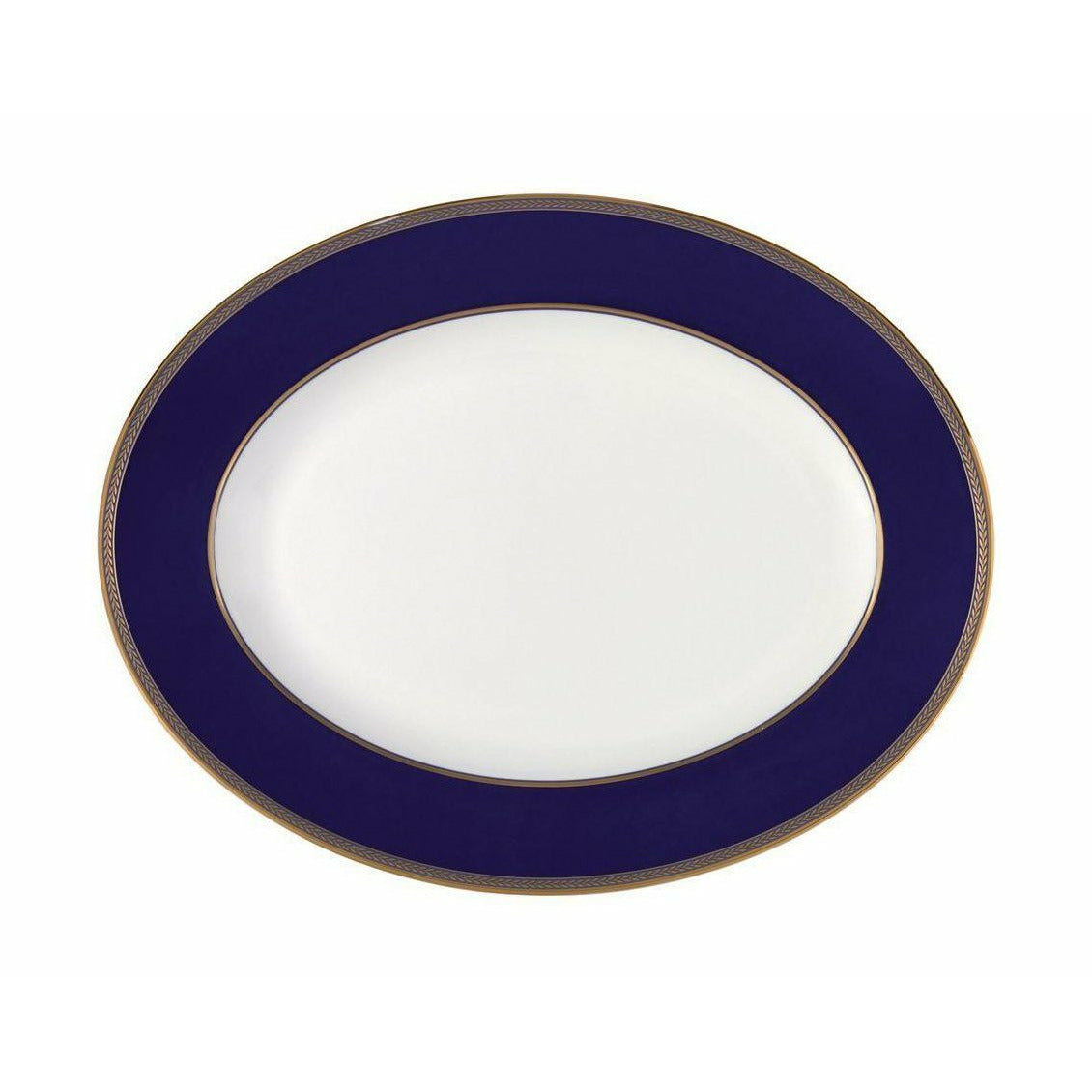 Wedgwood Renaissance Gold Oval Bowl 35 Cm, White/Blue