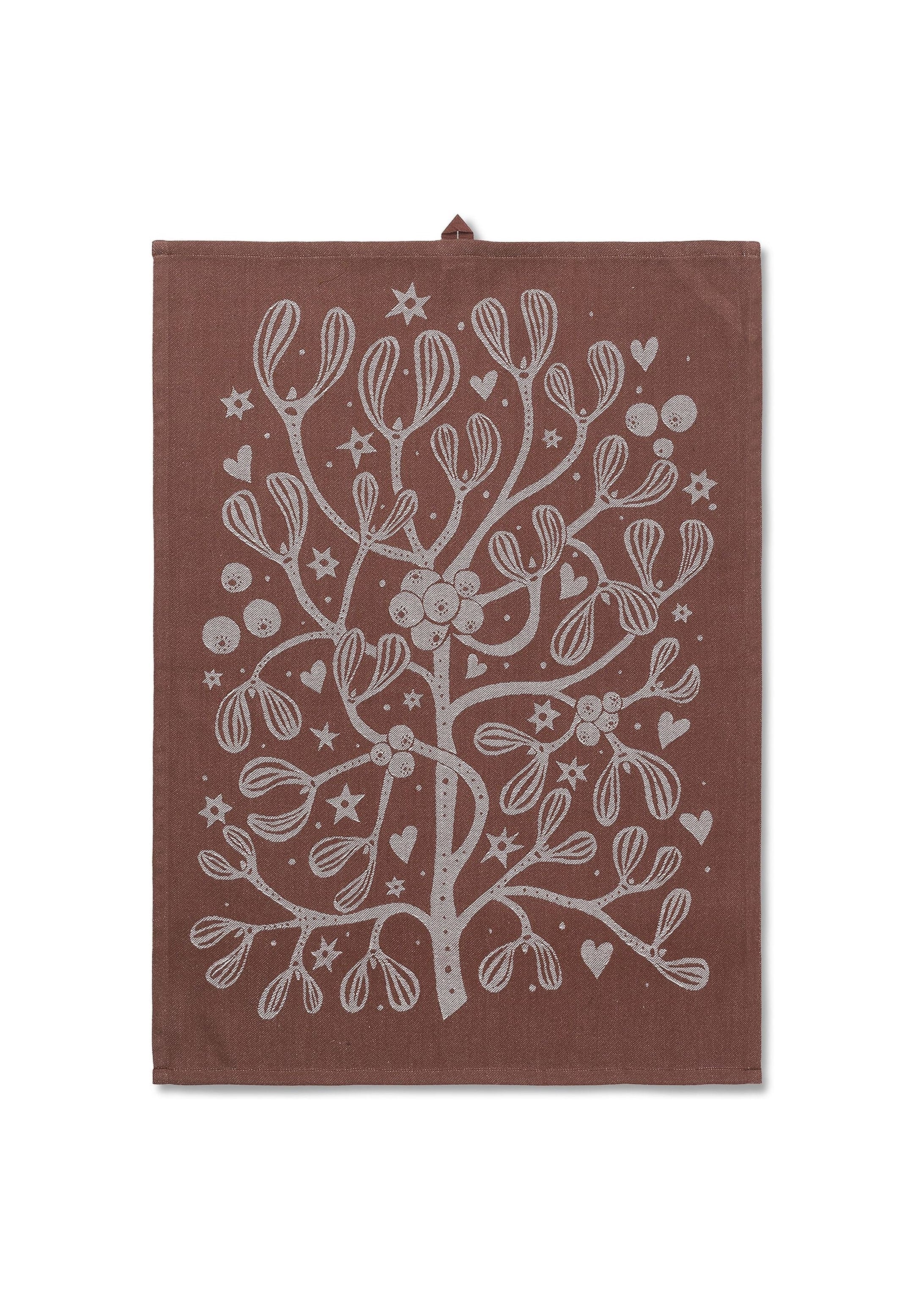 Ferm Living Mistletoe Tea Towel, Cinnamon