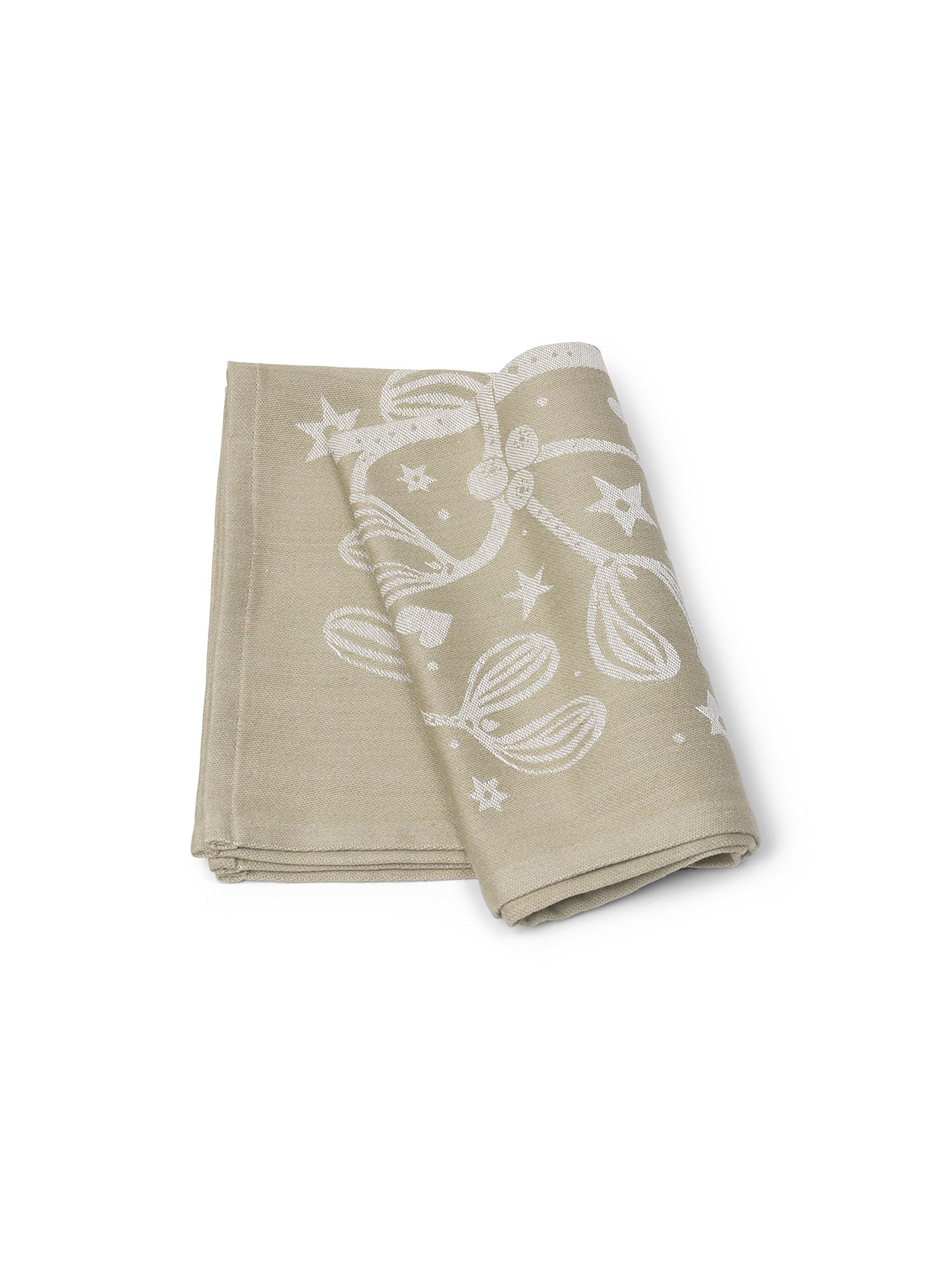 Ferm Living Mistletoe Tea Towel, Sand